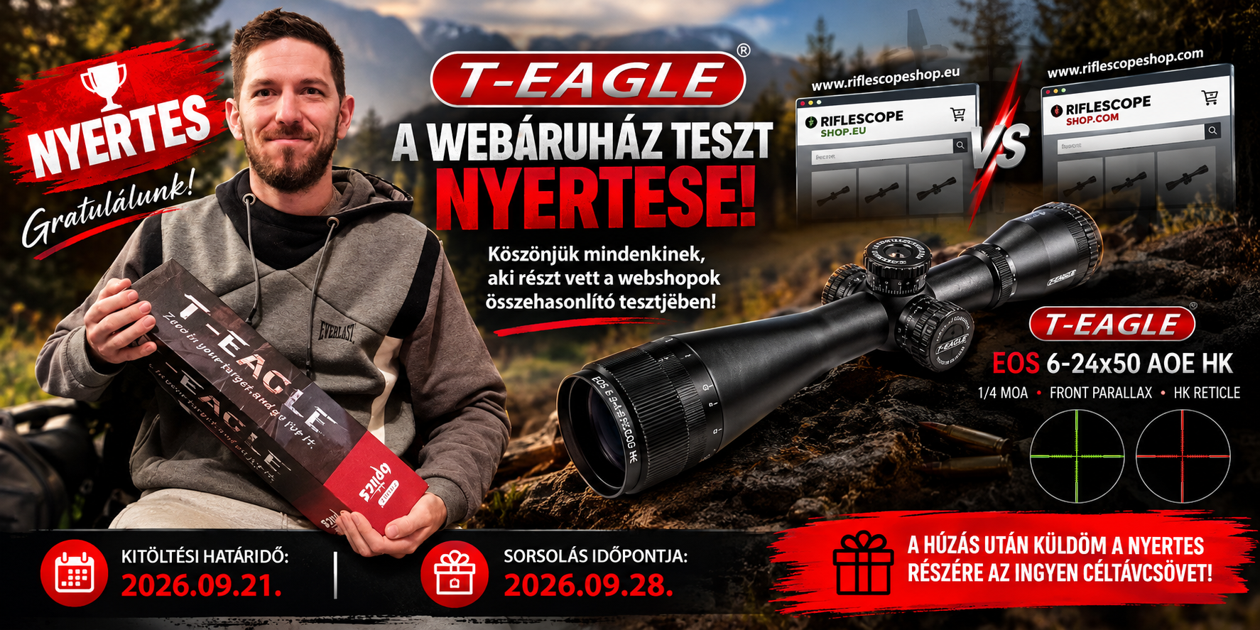 Megvolt a húzás – és a nyertes már tartja is a céltávcsövet!